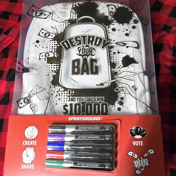 Sprayground Black and White Customizable Backpack